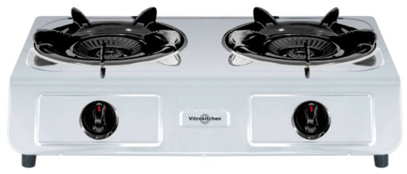 Hornillo Vitrokitchen 275IB - 2 Fuegos, Gas, Inox, Termopar de protecci&oacute;n, Blanco