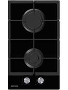 Placa Gas Artica ACG60201 - 2 Fuegos, 4000 W, 60 cm, Cristal, Negro