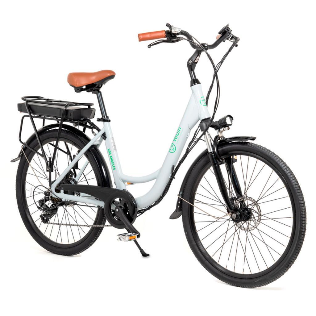 Bicicleta Youin Youride los angeles 250w 25kmh shimano de 7 vel. 26 pantalla blanco paseo autonomía 40 bk2026b 36v aut.40km