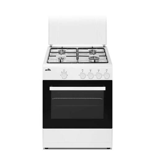 Cocina de gas butano Artica AKF6060W Blanca - 60x60cm, 4 Fuegos, Doble Vidrio, FFD (termopar)