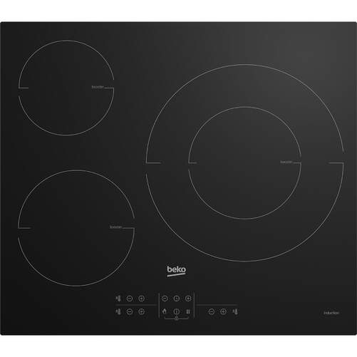 Placa Inducci&oacute;n Beko HII63205MT - 3 Zonas (1 doble de 32 cm), 7200W, 9 Potencias