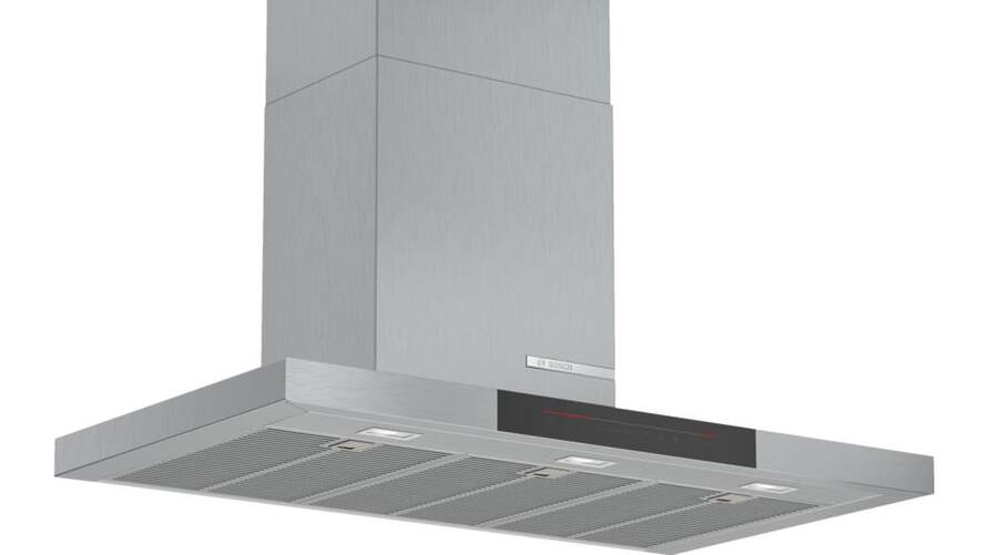 Campana decorativa Bosch DWB98JQ50 - A+, 90cm, 843m3/h, 56dB, 5 Potencias, EcoSilence, Inox