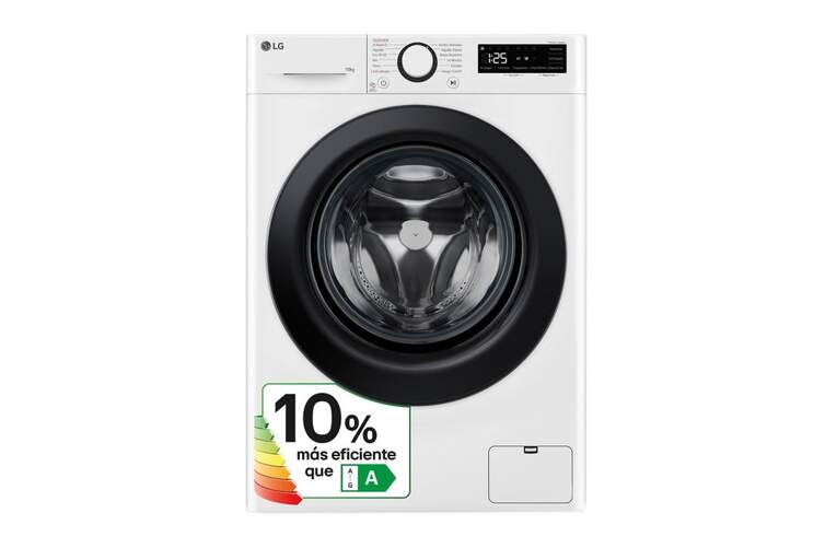 Lavadora LG F4WR5010A6W - 10 kg, 1400 rpm, Clase A, Vapor AI Direct Drive, Blanca