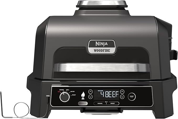 Barbacoa Ninja OG850EU - Parilla+Airfryer+ Ahumador, Exclusivo en Exteriores
