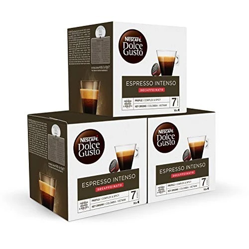 Cápsulas Café Dolce Gusto Espresso Intenso Descafeinado - 48 cápsulas, Pack 3x16