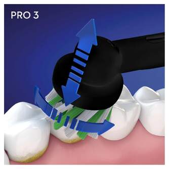DENTAL ORALB PRO3 NEGRO  4RECAMBIOS CROSSACTION