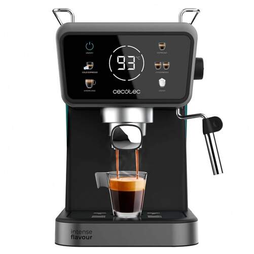 Cafetera Cecotec Express- 20 bares, Vaporizador, Superficie Calientatazas, Negro