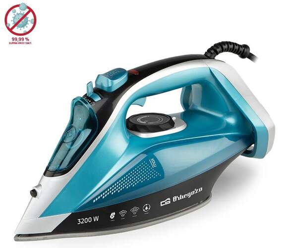 Plancha Orbegozo SV3205 - 3200W, suela de cer&aacute;mica con autoapagado, 45 g/min y golpe vapor 220 g/min