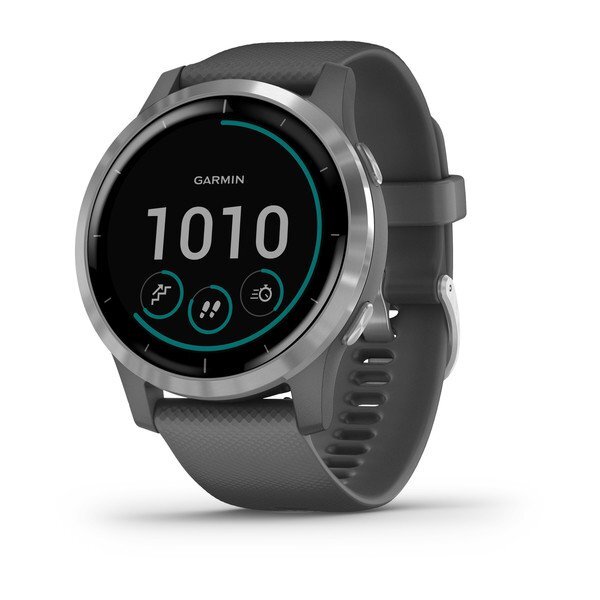 Garmin 4 Reloj inteligente gps y funciones control la salud durante todo el color plata gris deportivo smartwatch vivoactive® talla 0100217402 45mm 50.5gr bluetooth hasta 8 autonomía music hebilla carcasa multideporte negro sport watch 4s 33 1.3 45