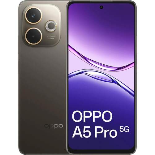 Smartphone Oppo A5 Pro 5G 8/256 GB Negro Marrón - 6,67", 5800 mAh, Mediatek Dimensity 6300, 50 MP
