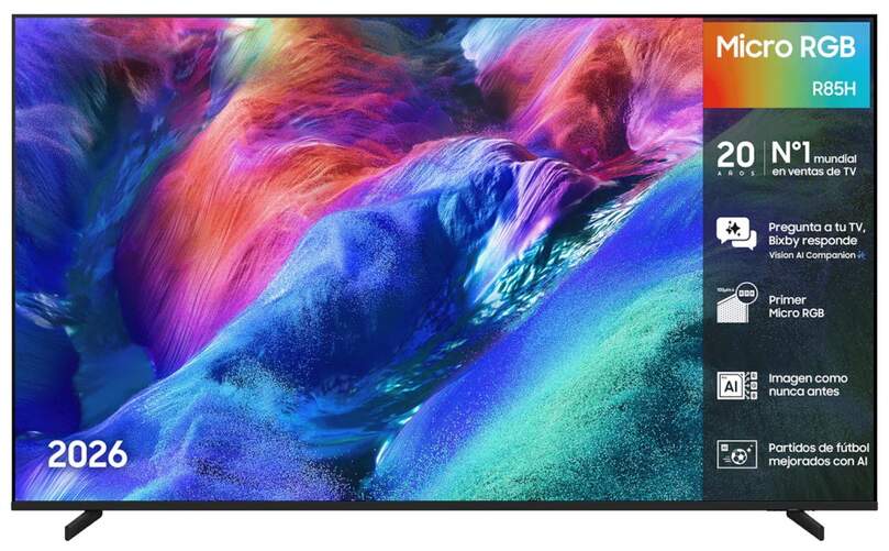 TV Samsung 85" MicroRGB TMR85R85H - 4K Ultra HD, Smart TV Tizen, altavoces 30W, 240 Hz, HDR10+