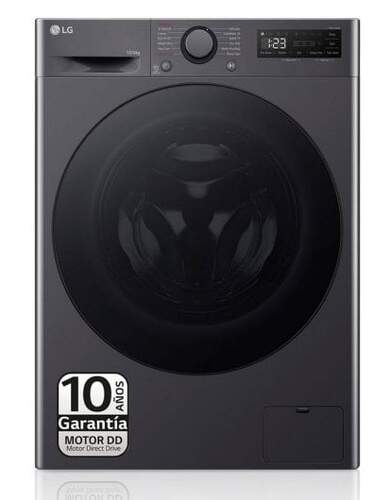 Lavadora secadora LG F4DR6010AGM - 10kg/6kg, 1400 R, acero inoxidable, color negro