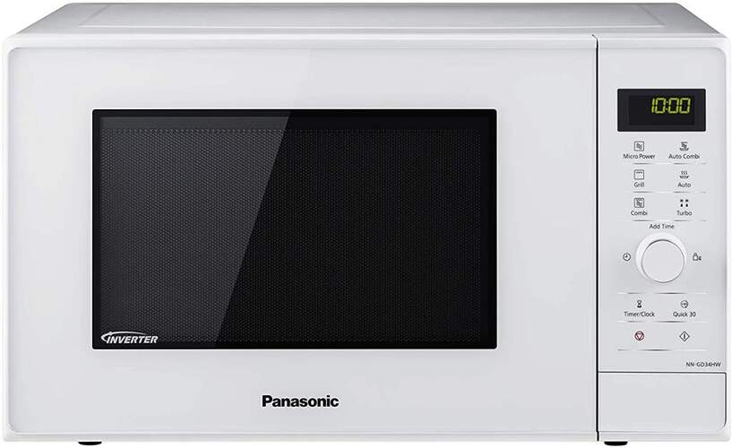 Microondas Panasonic NNGD34HWSUG - 23 Litros, 1000W + Grill, Inverter, 6 Potencias, 13 Programas