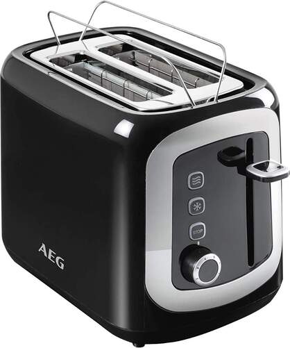 Tostador AEG AT3300 - 800W, 2 Ranuras, 7 Ajustes, negro