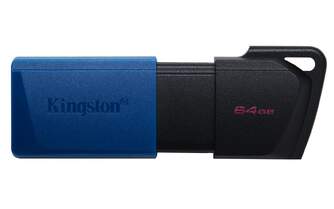 MEMORIA USB KINGSTON 64GB RETRACTIL NEGRO/AZUL
