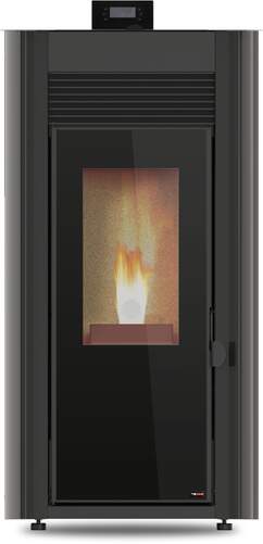 Estufa a pellet Red Pod First - 12 kW, para 150 m2, 96 % de eficiencia, negro