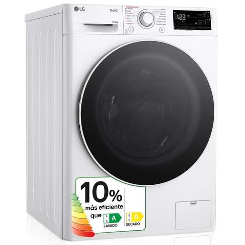 Lavadora secadora LG F4DR5509A0W - 9 kg/6 kg, Clase A-10%, 1400 rpm, Autodosificación, Vapor, Blanca