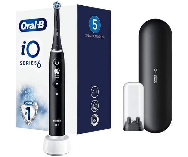 Cepillo Eléctrico Oral-B iO6 Negro - Microvibraciones, 5 Modos, Sensor Presión, Pantalla, Funda