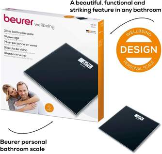 BASCULA BEURER GS10 DIGITAL VIDRIO NEGRA 180K