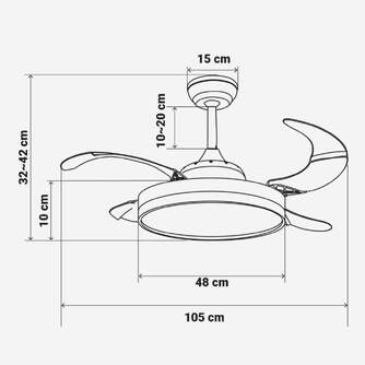 VENTILADOR TECHO U.BLUE ALTANO 7042B RETRACT DC.WI