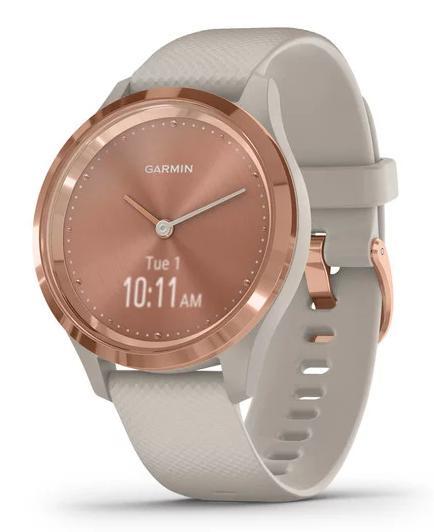 Garmin 3s Smartwatch con pantalla oculta 39 mm rose gold y tundra reloj deportivo sport bluetooth hasta 5 autonomía inteligente vivomove oro silicona 39mm oled gps goldbeige 5atm