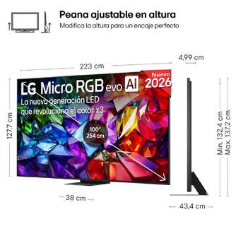 TV LG 100%%%quot; 100MRGB96B6 UHD MICRORGB A11 165HZ W26
