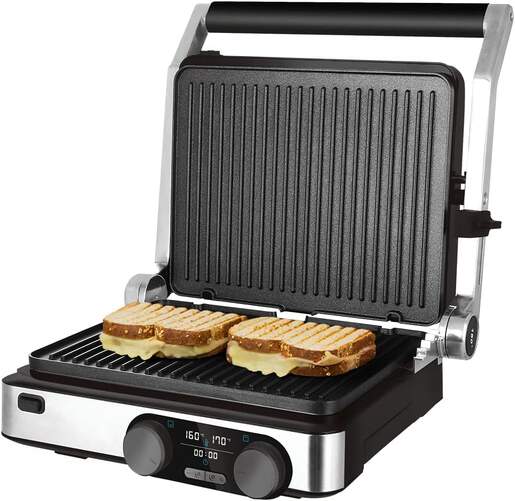 Grill Cecotec Rock&#39;NGrill Dual 3099 - 2000 W, Hasta 230º C, 29x23 cm, Negro