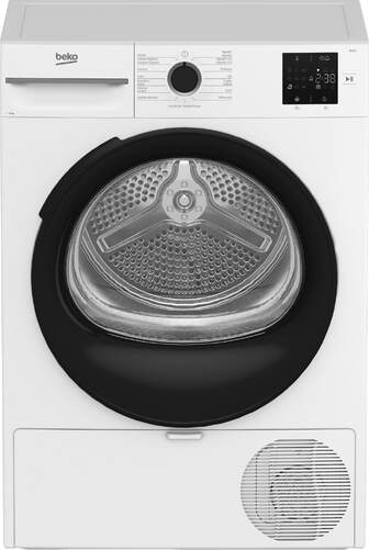 Secadora Beko BM3T38220WB - 8 kg, Clase E, Display, 92,5 L, 15 Programas, Blanco