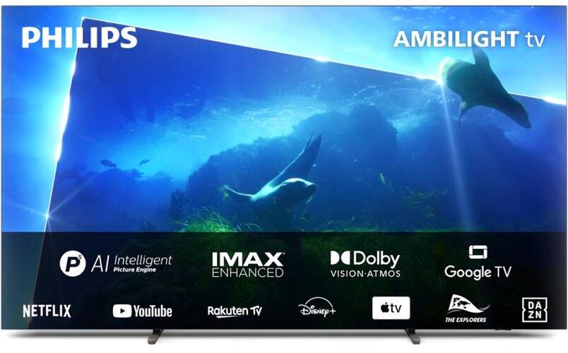 TV 77" Philips 77OLED818/12 - 4K 120Hz, Panel EX, Google TV, IMAX, Ambilight, Dolby Vision/Atmos 70W