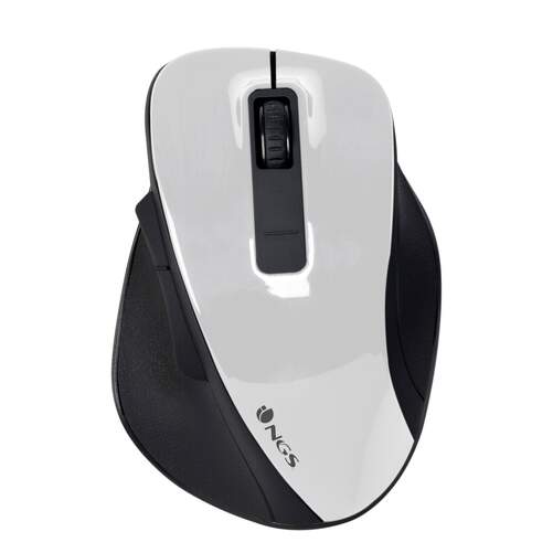 Rat&oacute;n &Oacute;ptico Inal&aacute;mbrico NGS Bow White - Nano Receptor2,4 GHz, 1600 DPI, Blanco y negro