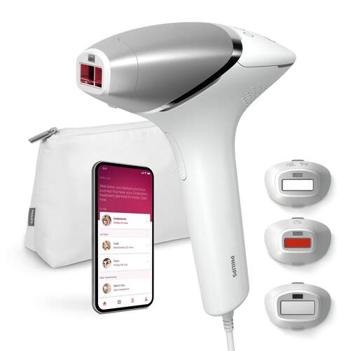 Depiladora Philips BRI946/00 - Luz Pulsada, 5 Intensidades, 3 Accesorios, Blanco