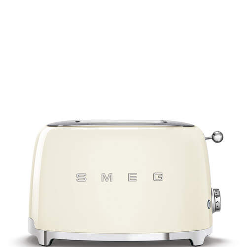 Tostador Smeg TSF01CREU Crema - 950W, 2 Rebanadas, 6 Intensidades, Descongelar, Recalentar