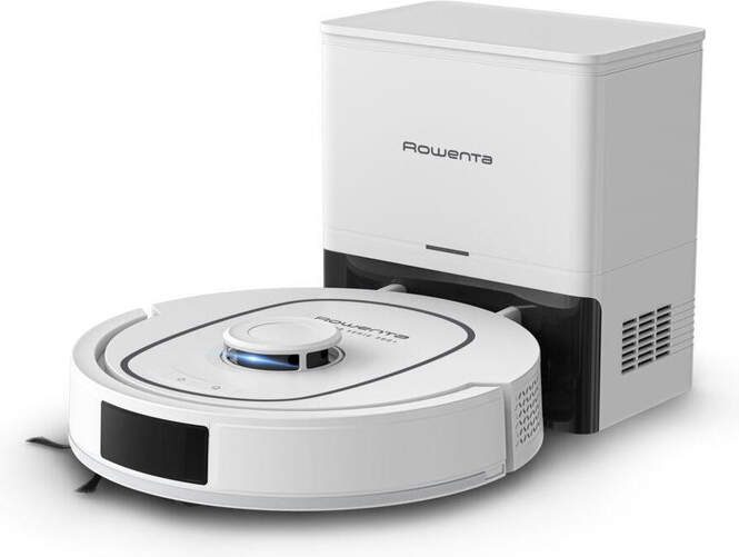 Aspirador Robot Rowenta RR89U7E0 - Autonom&iacute;a 12 min, 280 ml, Motor Brushless, Autovaciado, Blanco