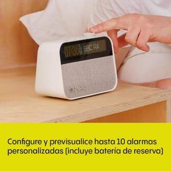 RELOJ DESPERTADOR PURE MOMENT WHITE BT LUZ NOCT