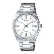 Reloj Casio Collection Hombre MTP-1302PD-7A1VEF - Esfera analógica blanca, carcasa/correa plateadas