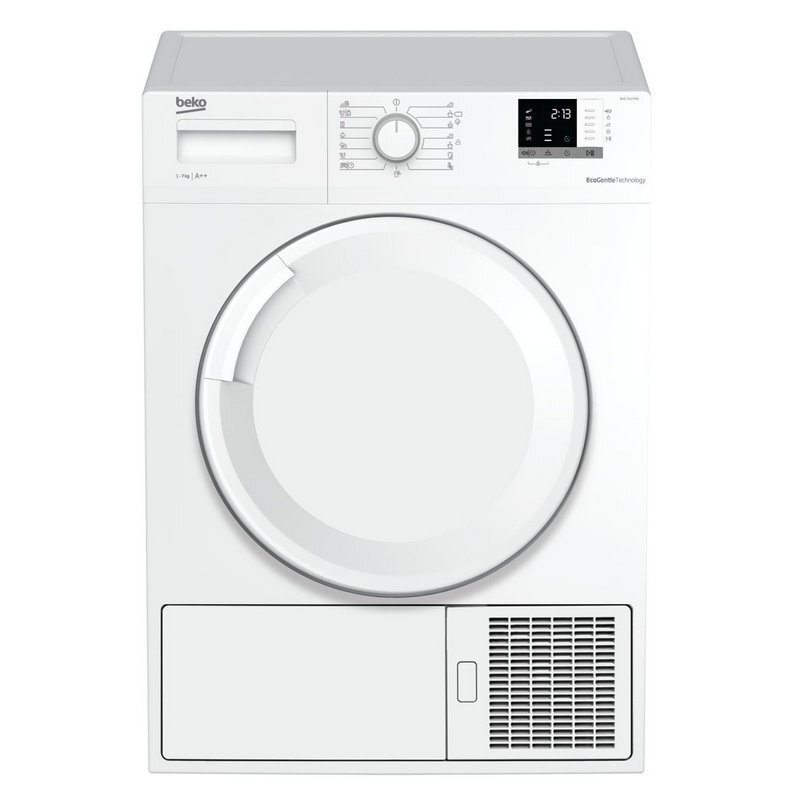 Secadora bomba de calor Beko DHS7412PAO - A++, 7kg, 14 Programas, Sensor humedad, Blanca