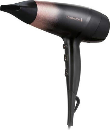 Secador Remington D5305 Rose Shimmer - Iónico, 2200 W, 2 Velocidades, Negro, Rosa
