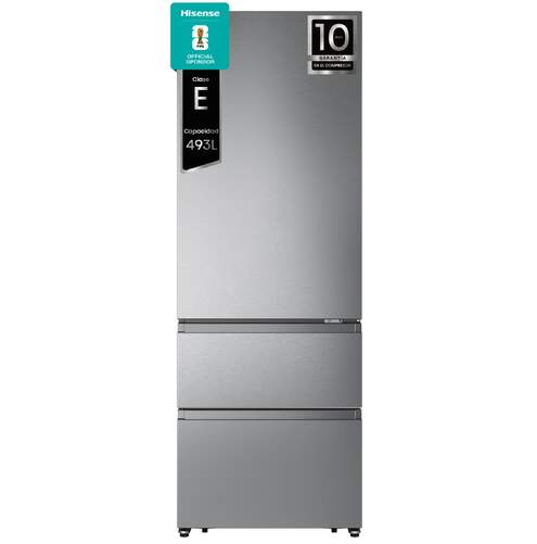 Frigor&iacute;fico Combi Hisense RT641N4AIE - Clase E, 493 L, 200x71x70 cm, No Frost, Inox