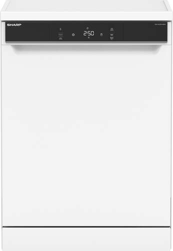 Lavavajillas Sharp QWNA35F44BW - Clase B, 3ª Bandeja, 9L, 44dB, 14 Servicios, 8 Programas, Blanco