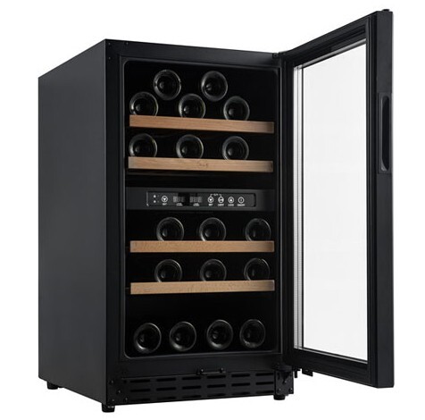 Vinoteca Vinobox V40GC2TN - Capacidad 40 botellas, Clase G, Luz interior, 2 zonas 5-10&ordm;C, 10-18&ordm;C