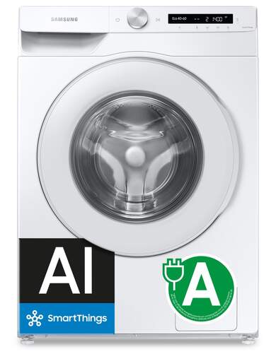 Lavadora Samsung WW12T504DTW/S3 - 12 kg, 1400rpm, Clase A, 72 dB, Blanco