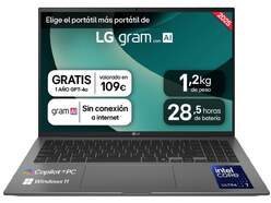 Port&aacute;til LG Gram 16Z90TL-G.AU88B - 16" WQXGA, Intel Ultra 7, 32 GB RAM, 1 TB SSD, Windows 11 Home
