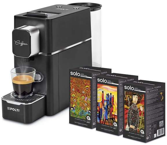 Cafetera Polti Coffea S15B con KIT degustación 54 cápsu