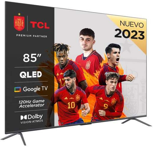 TV 85" QLED TCL 85C649 - 4K HDR Pro, Google TV, Dolby Vision/Atmos 30W, Game Master HDMI 2.1