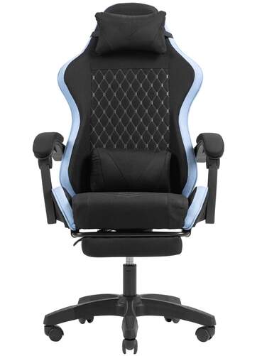 Silla Mars Gaming MGC-X Negra y Azul - Acabado polipiel, reclinable, altura regulable, reposapi&eacute;s