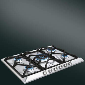 ENCIM. SMEG SRV576GH5 5F GAS 70CM INOX