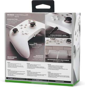 MANDO XBOX POWER A CON CABLE BLANCO