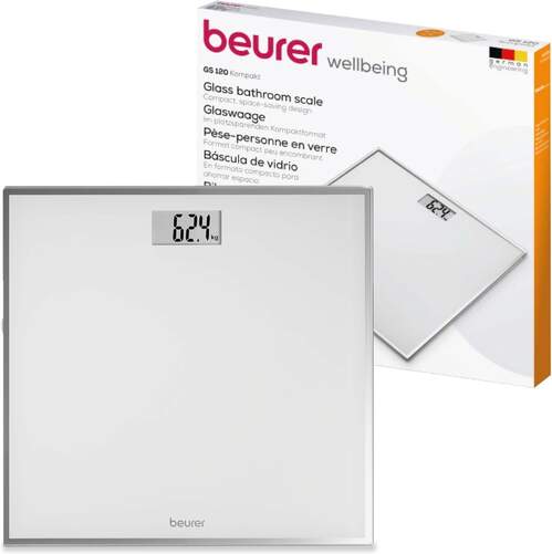 Báscula de baño Beurer GS120 Kompact - Digital, 150 kg máx, pantalla LCD, precisión de 100 g