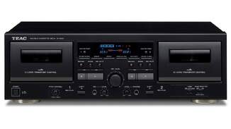 Reproductor TEAC Cassette Doble Pletina W-1200-B - Negro, entrada micr&oacute;fono, Autostop, 30-150 0Hz