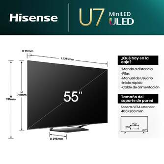 TV HISENSE 55%%%quot; 55U7NQ UHD MINILED ULED QLED 144HZ